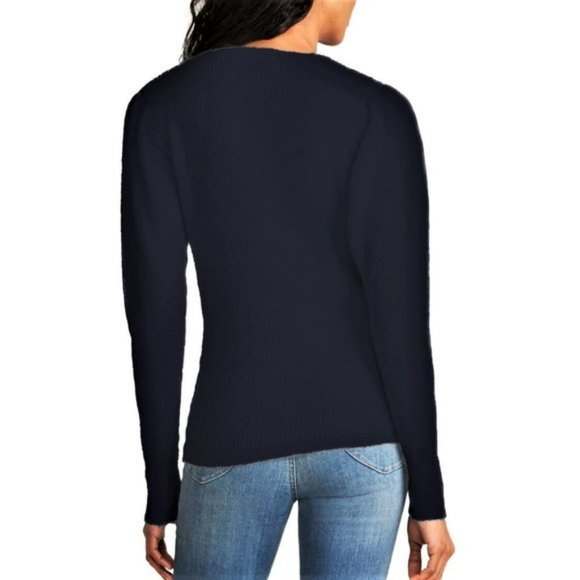 NWT RD Syle V-Neck Ribbed Sweater Navy - Picture 2 of 8